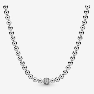 Pandora Beads & Pavé Kette mit Anhänger Silber | SBQ-834576