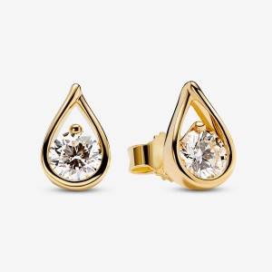 Pandora Brilliance 1.00 ct tw Ohrringe Gold | 9873541-EC