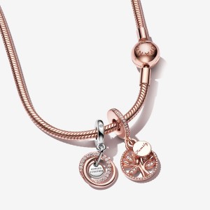 Pandora Charm Holders Rosa Gold | 2635079-PL
