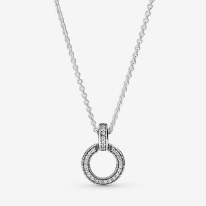Pandora Double Circle Kette mit Anhänger Silber | 3590142-VX