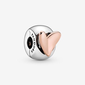 Pandora Freehand Heart Clip Klammern Two-tone | 0143596-WJ