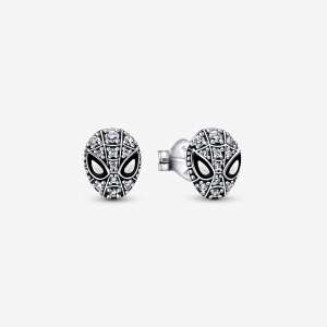 Pandora Marvel Spider-Man Mask Pavés Ohrstecker Silber | 9568204-WC