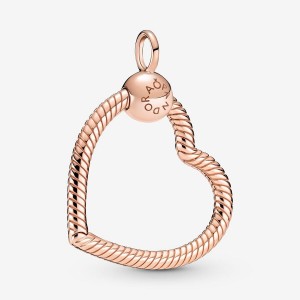 Pandora Moments Heart Charm Holders Rosa Gold | 3861547-CN
