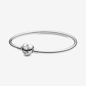 Pandora Moments Heart Clasp Bangle Charm Silber | 4795321-ST