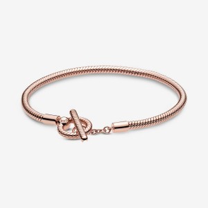 Pandora Moments T-Bar Snake Charm Holders Rosa Gold | 2948106-CR