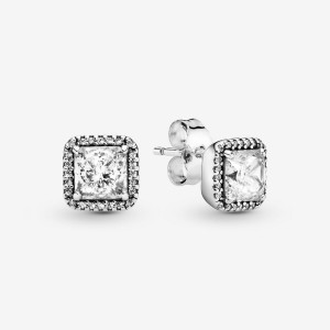 Pandora Square Sparkle Halos Ohrstecker Silber | 2015736-ET