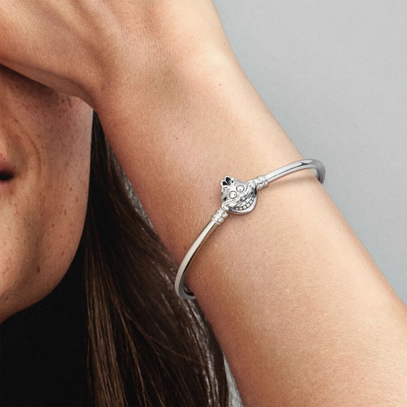 Pandora Alice in Wonderland Cheshire Cat Clasp Moments Bangle Charm Holders Silber | 6259310-LQ