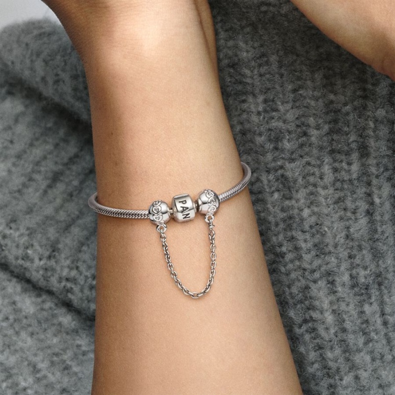 Pandora Band of Hearts Sicherheits Safety Chains Silber | 7842950-UN