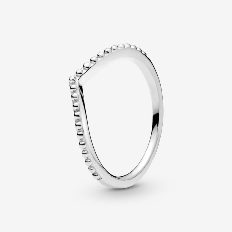 Pandora Beaded Wishbone Stapelbar Silber | UPE-529307