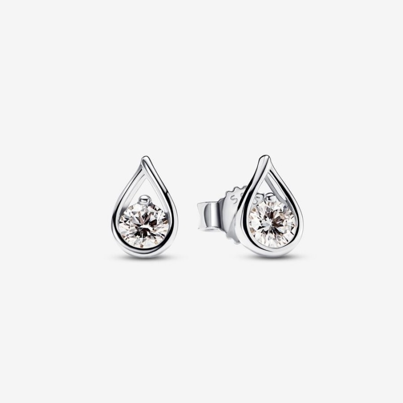 Pandora Brilliance 0.20 ct tw Stud Lab-Created Diamond Silber | 8245719-IV