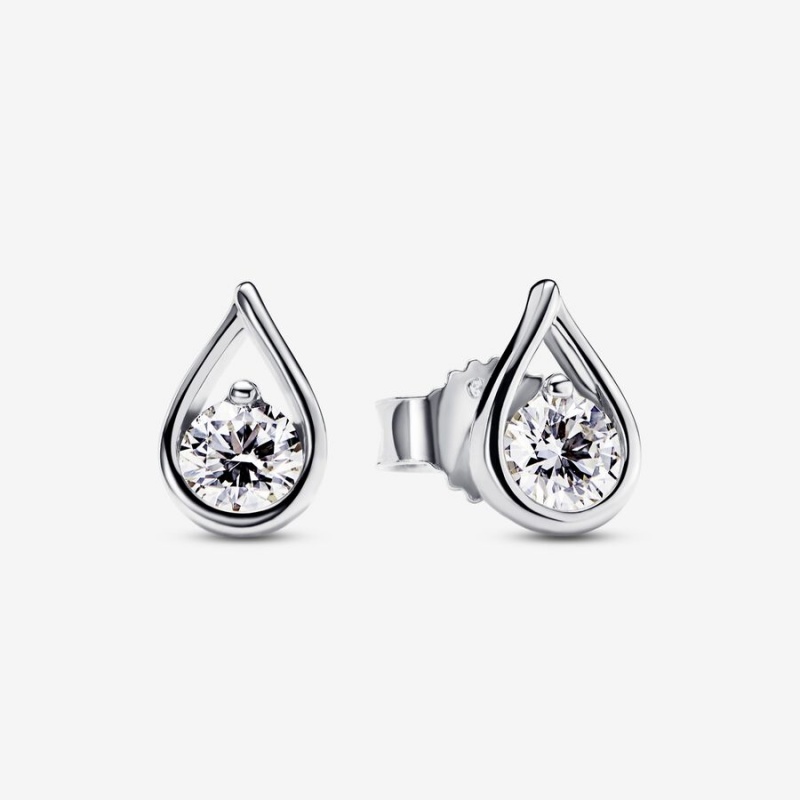 Pandora Brilliance 0.50 ct tw Ohrringe Silber | 7863241-KO