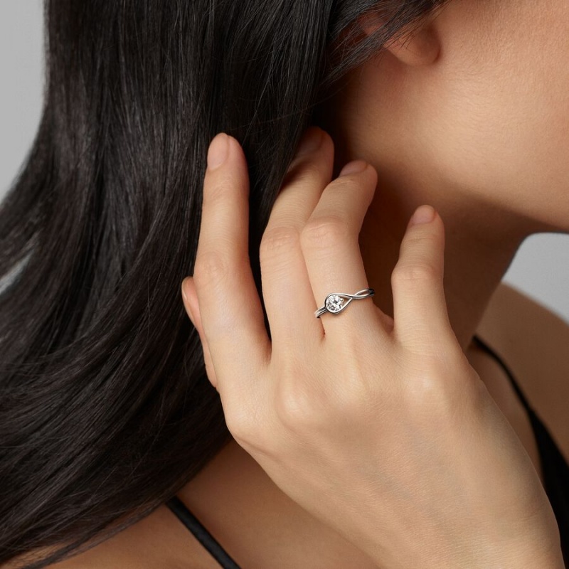 Pandora Brilliance 0.50 ct tw Ringe Silber | 2368140-RX