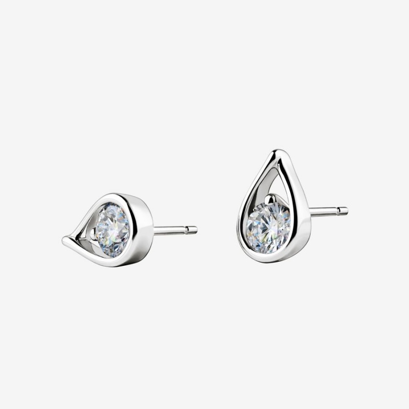 Pandora Brilliance 1.00 ct tw Ohrringe Weiß Gold | 6347598-NC