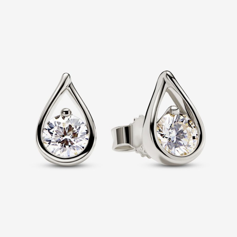 Pandora Brilliance 1.00 ct tw Ohrringe Weiß Gold | 6347598-NC