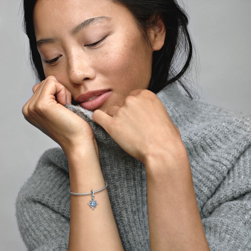Pandora Cinderella Blue Star Anhänger Silber | MAO-459127