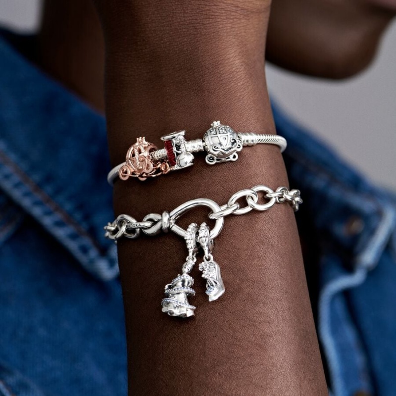 Pandora Cinderella Pumpkin Coach Clasp Moments Charm Holders Silber | 7492815-LD