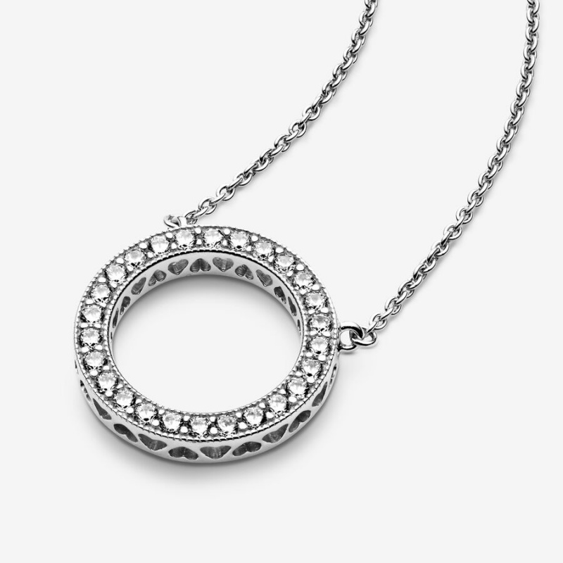 Pandora Circle of Sparkle Halsketten Silber | 7438610-QJ