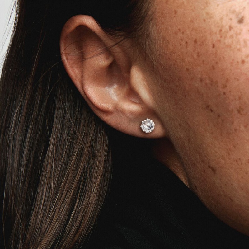 Pandora Clear Sparkling Crowns Ohrstecker Silber | 0218749-CE