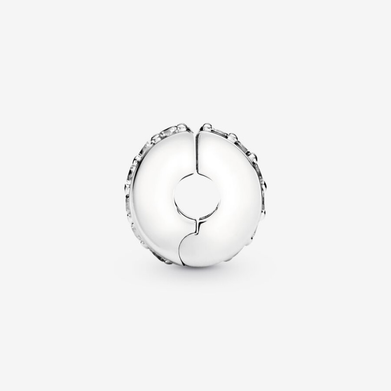 Pandora Clear Sparkling Row Clip Klammern Silber | 2415360-WJ