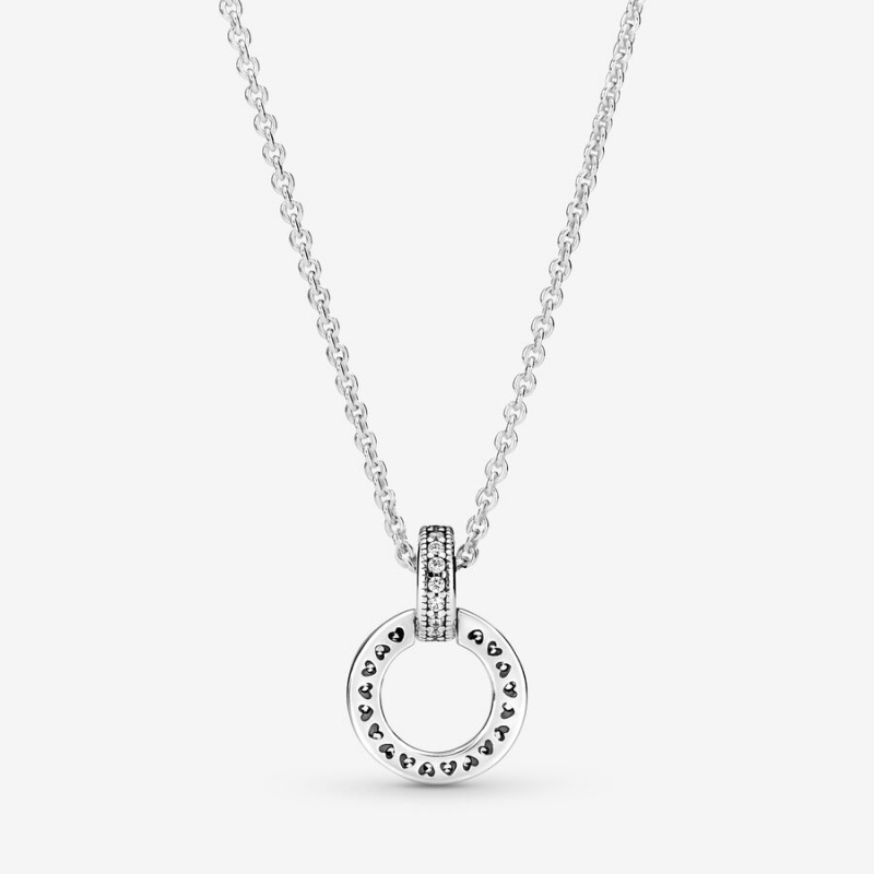 Pandora Double Circle Kette mit Anhänger Silber | 3590142-VX