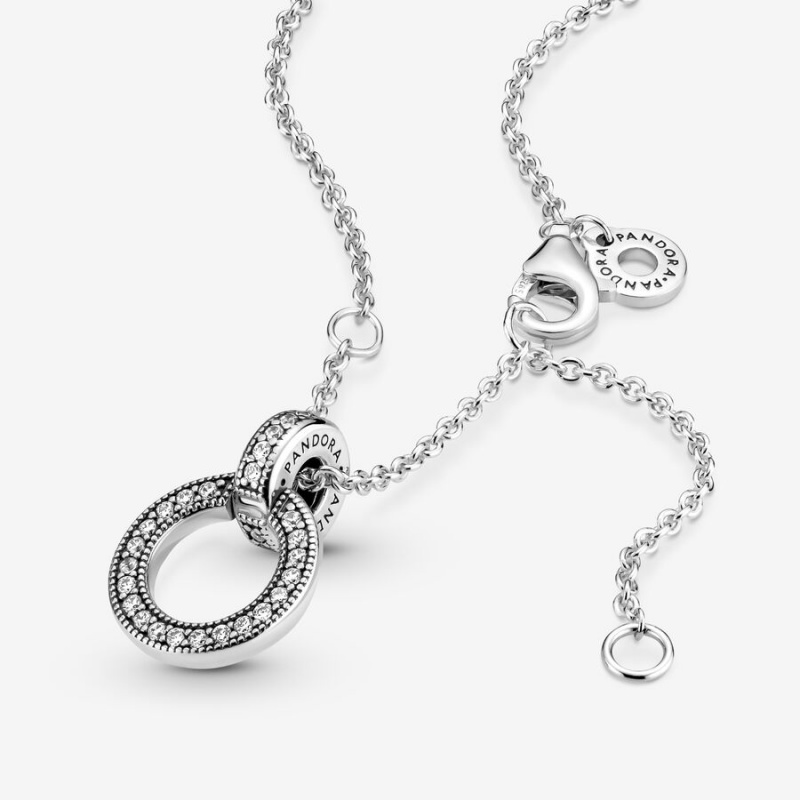 Pandora Double Circle Kette mit Anhänger Silber | 3590142-VX