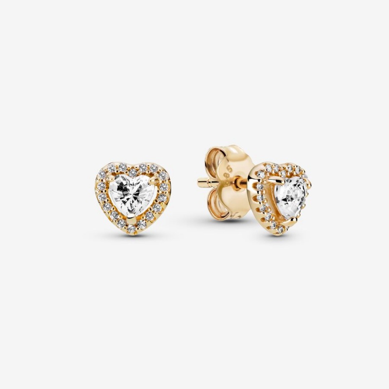 Pandora Elevated Hearts Ohrstecker Gold | 5163297-HN