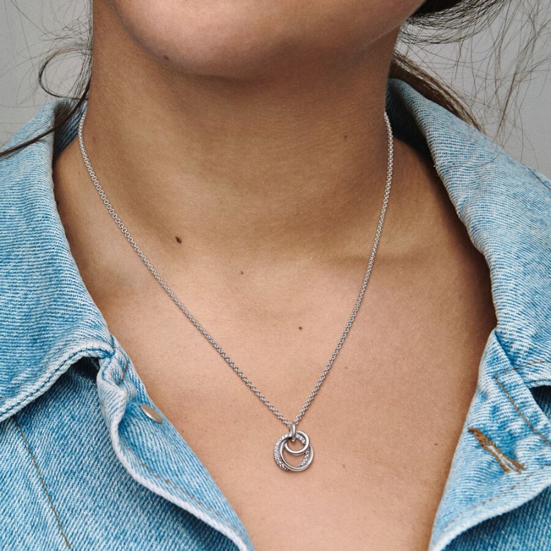 Pandora Family Always Encircled Kette mit Anhänger Silber | 8064719-AF