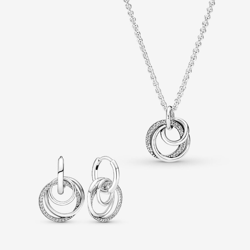 Pandora Family Always Encircled Pendant Necklace Kette mit Anhänger Silber | 3912745-QE