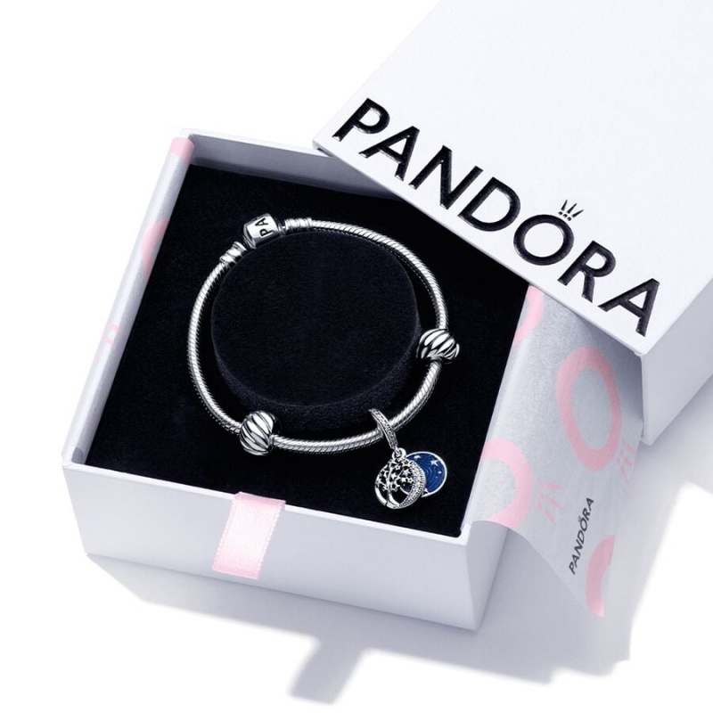 Pandora Galaxy Moon Set, 19 Charm Silber | 0287351-GW