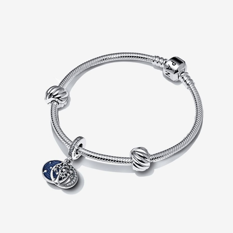 Pandora Galaxy Moon Set, 19 Charm Silber | 0287351-GW