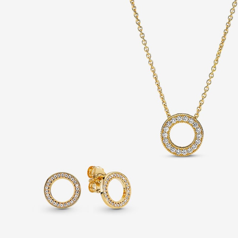 Pandora Halsketten- Und Ohrring-sets Gold | NRW-926350