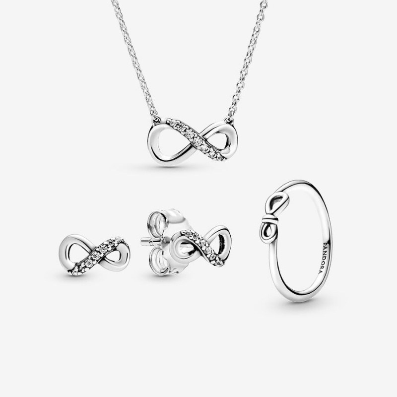 Pandora Halsketten- Und Ohrring-sets Silber | XUQ-368207
