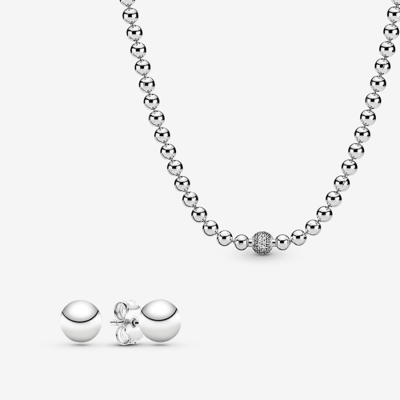 Pandora Halsketten- Und Ohrring-sets Silber | SOU-231697
