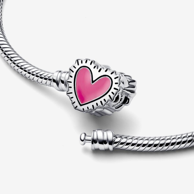 Pandora Keith Haring x Moments Radiant Heart Snake Kette Silber | 3041685-HF