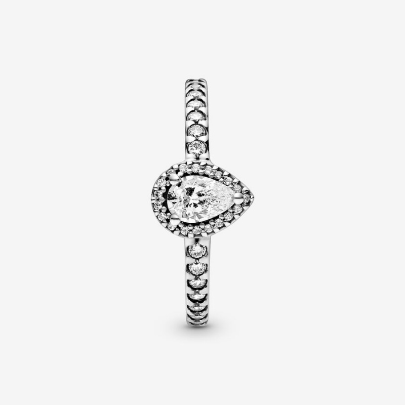 Pandora Klassische Teardrop Halo Silber | ONB-054186