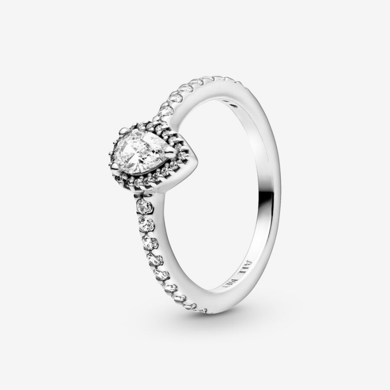 Pandora Klassische Teardrop Halo Silber | ONB-054186