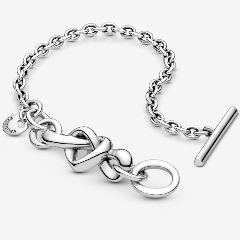 Pandora Knotted Heart T-Bar Nicht-charme Pandora Us | 2067843-JE