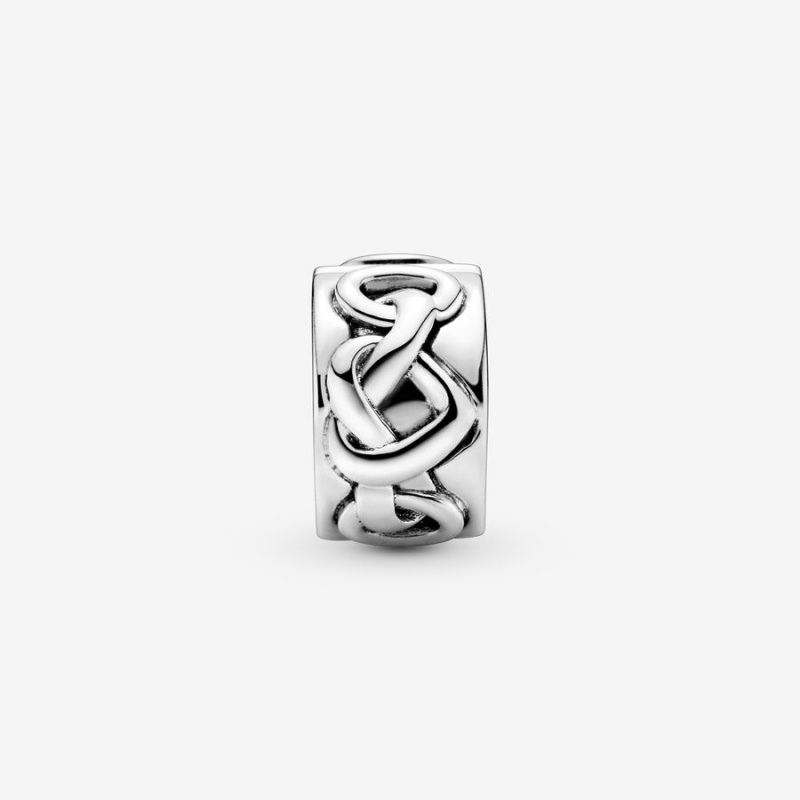 Pandora Knotted Hearts Clip Klammern Silber | 8375624-QY