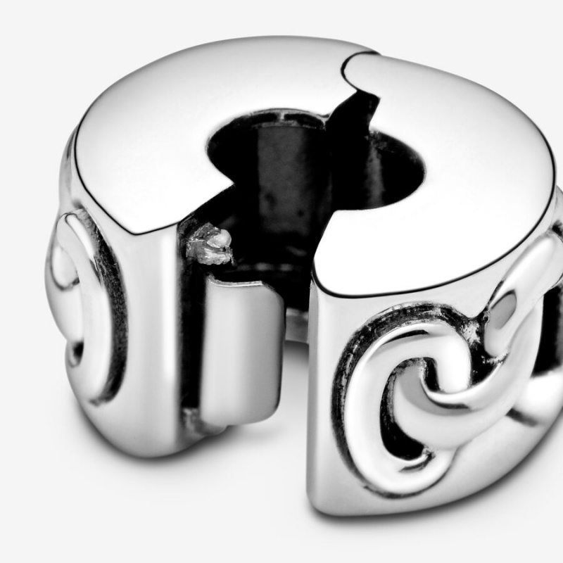 Pandora Knotted Hearts Clip Klammern Silber | 8375624-QY