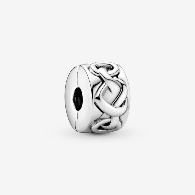 Pandora Knotted Hearts Clip Klammern Silber | 8375624-QY