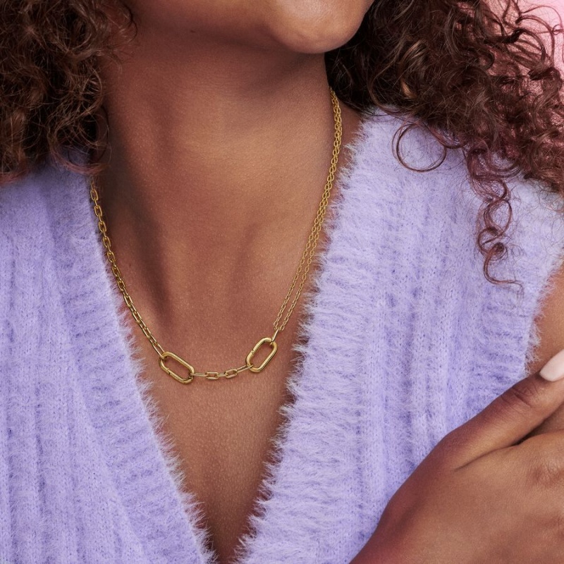 Pandora ME Double Link Halsketten Gold | 6412780-VJ
