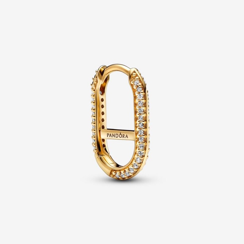 Pandora ME Pavé Link Earring Creolen Gold | 9478501-CQ