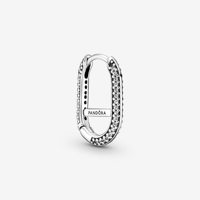 Pandora ME Pavé Single Link Earring Creolen Silber | 7894653-SX