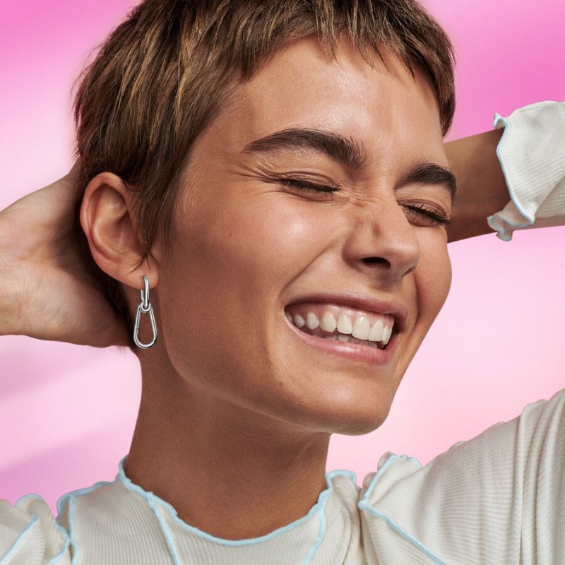 Pandora ME Single Hoop Link Earring Creolen Silber | 0476293-TO