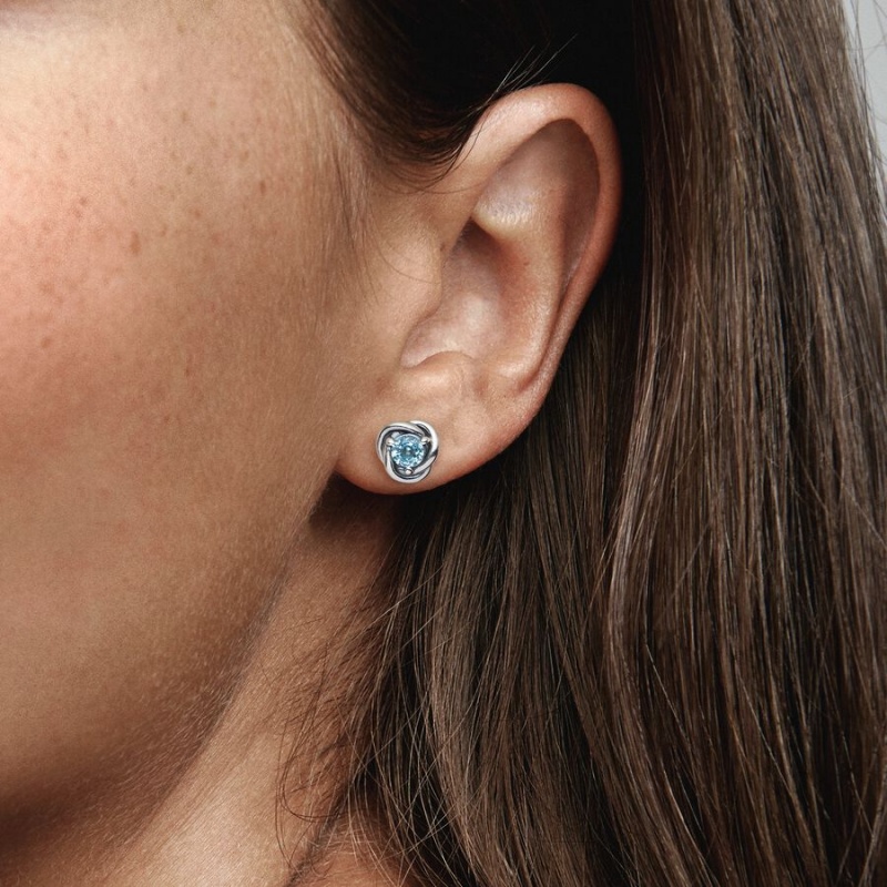 Pandora March Sea Aqua Blue Eternity Circles Ohrstecker Silber | 1583076-ZE