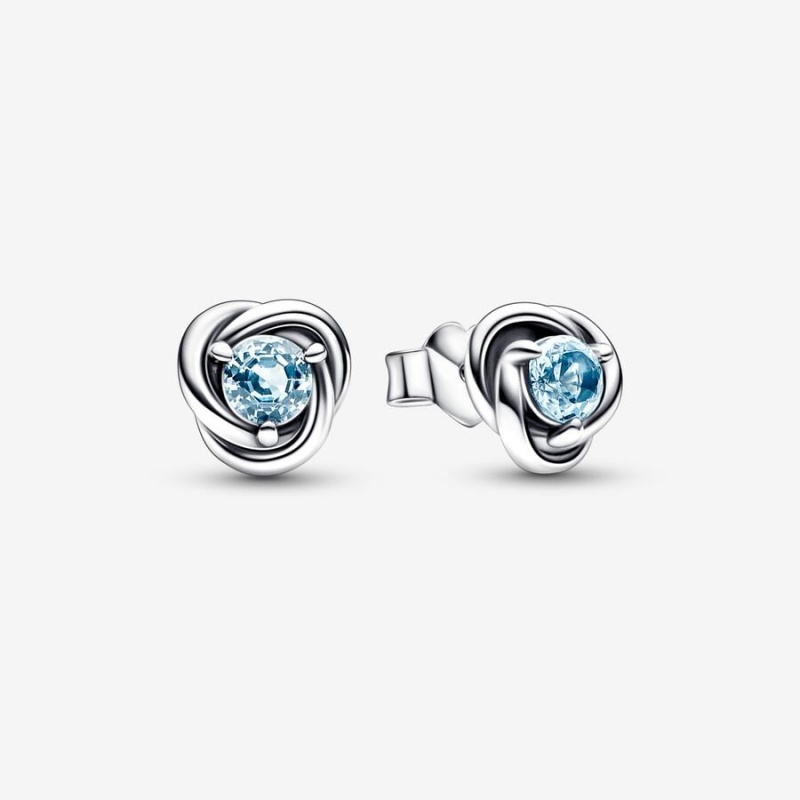 Pandora March Sea Aqua Blue Eternity Circles Ohrstecker Silber | 1583076-ZE