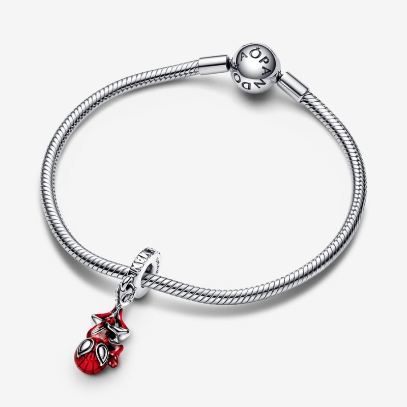 Pandora Marvel Hanging Spider-Man Dangle Charm mit Anhänger Silber | 5721093-PA