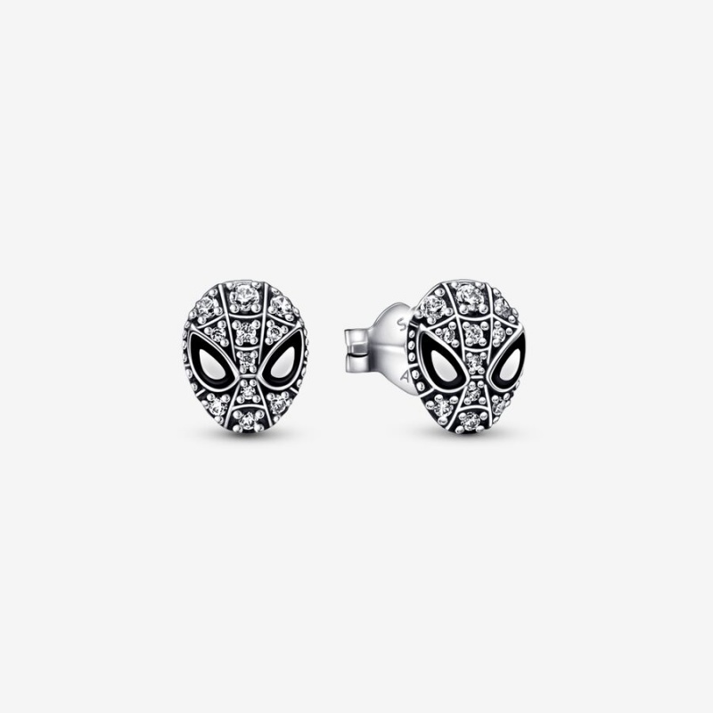 Pandora Marvel Spider-Man Mask Pavés Ohrstecker Silber | 9568204-WC