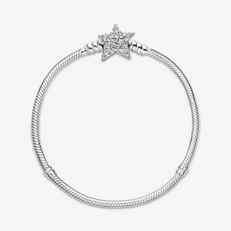 Pandora Moments Asymmetric Star Clasp Snake Charm Silber | 6107293-TE