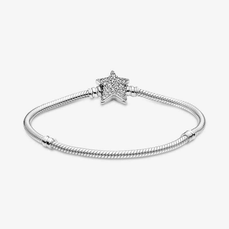 Pandora Moments Asymmetric Star Clasp Snake Charm Silber | 6107293-TE